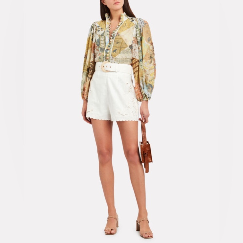 ZIMMERMANN Brightside Paisley Linen Shirt & Shorts Size Zimmermann 2 - Picture 9 of 16